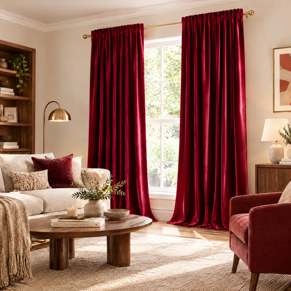 Velvet Curtains Thermal Insulated Sound Reducing Heavy Matt Heat & Chill Resistant Drapes for Home Decoration, 2 Panels
