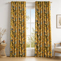 Fancy Hummingbird Patterned Room Darkening Curtain,Rod Pocket Back Tab Floral Drapes,Set of 2 (Set of 2)