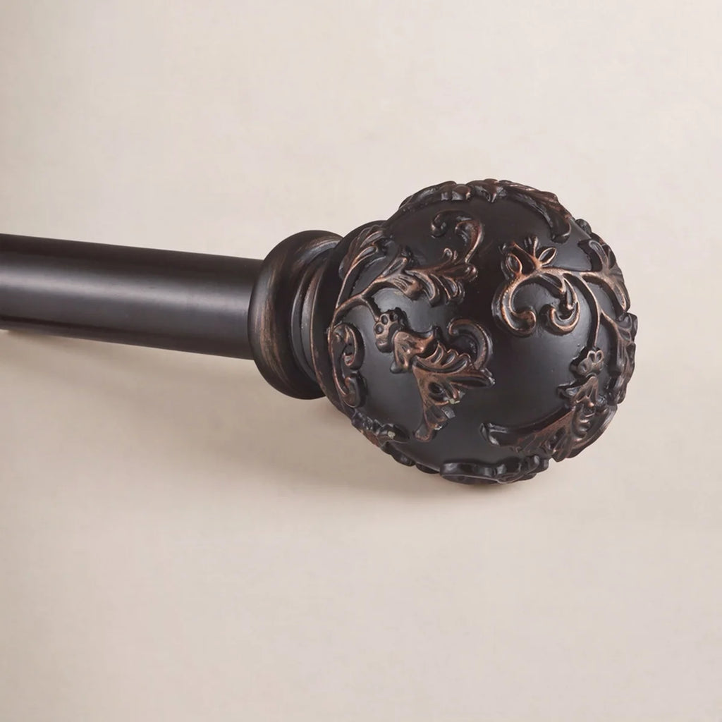 Jewett Exclusive Home Vine 1" Curtain Rod and Coordinating Finial Set, Adjustable