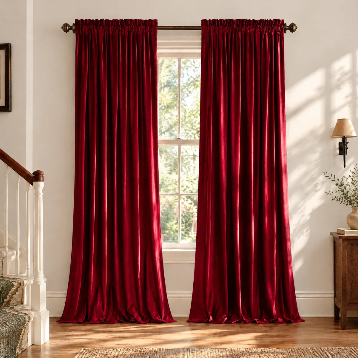 Velvet Curtains Thermal Insulated Sound Reducing Heavy Matt Heat & Chill Resistant Drapes for Home Decoration, 2 Panels