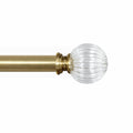 Adjustable Curtain Rod for Windows 44 to 120 Inch (Pack of 1) Extendable Heavy Duty 1 Inch Glass ball with Finials Wall Mounted Curtain Rods (Warm Gold)