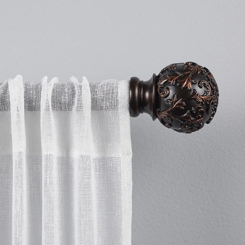 Jewett Exclusive Home Vine 1" Curtain Rod and Coordinating Finial Set, Adjustable