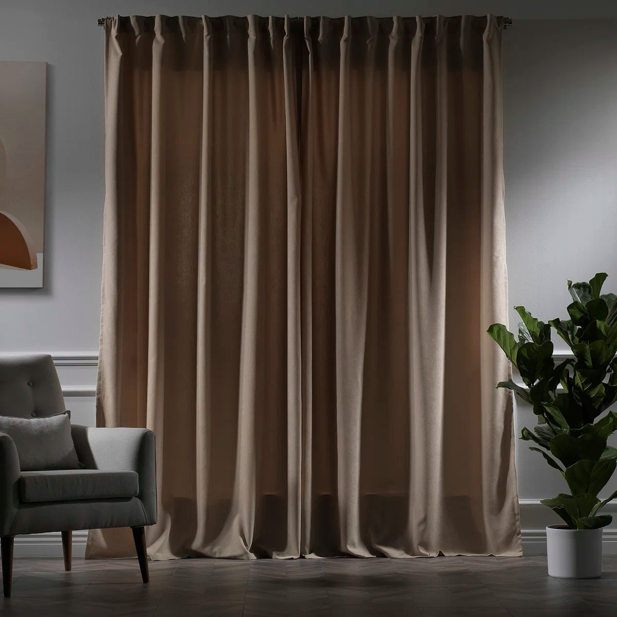 Solid Room Room Darkening Tab top Curtain Panels (Set of 2)