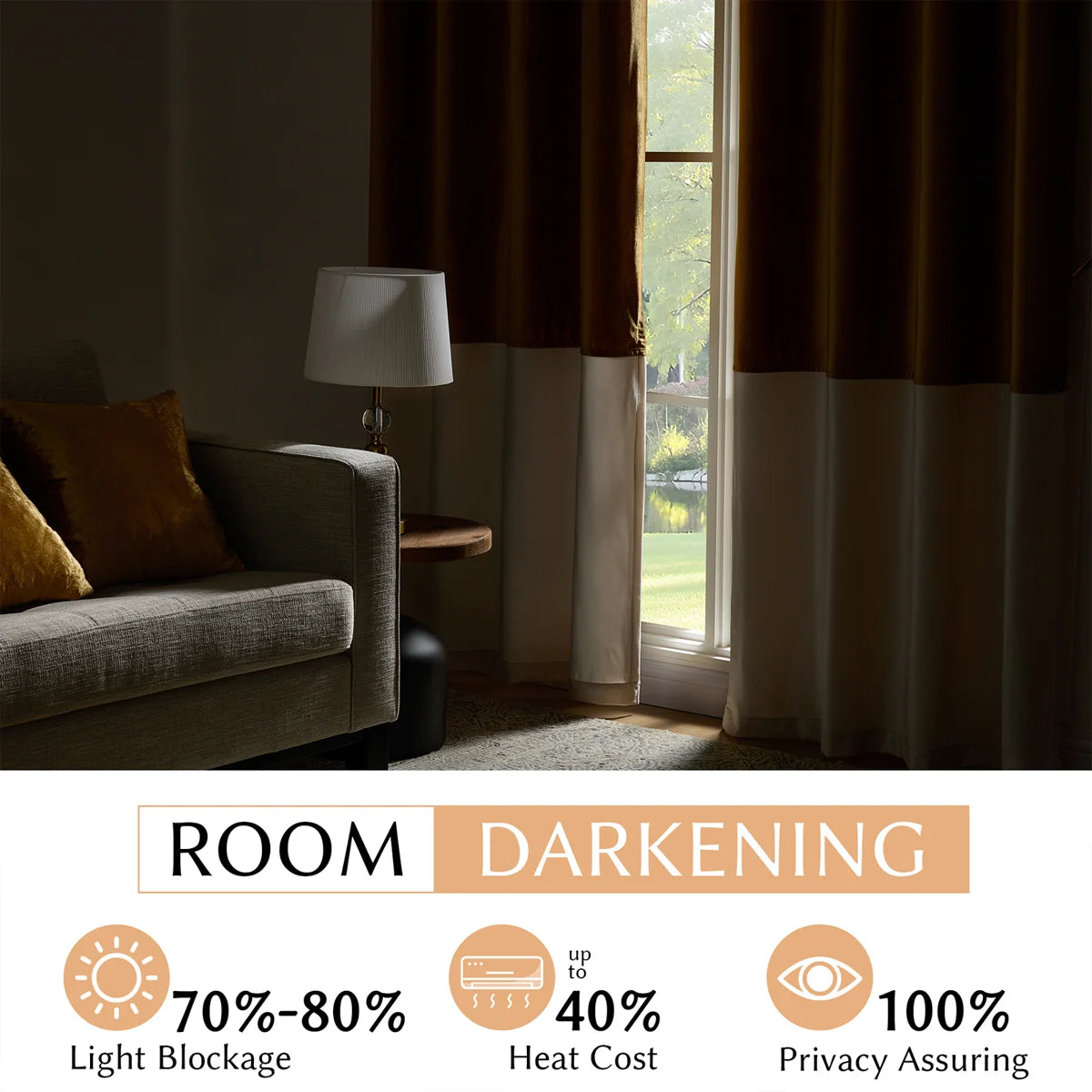 Velvet Room Darkening Curtain Panel. Blackout Thermal-Insulated Patchwork Drapes for Bedroom Living Room Window（set of 2）