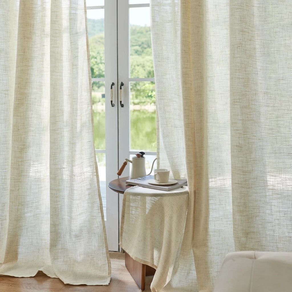 Draycott Linen Blend Semi-Sheer Curtain Pair (Set of 2)