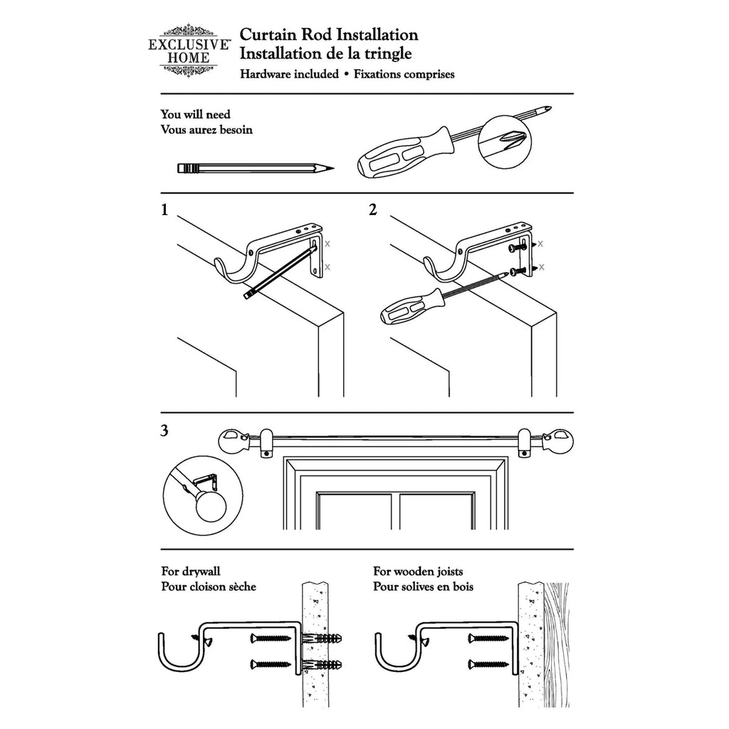 Jewett Exclusive Home Vine 1" Curtain Rod and Coordinating Finial Set, Adjustable