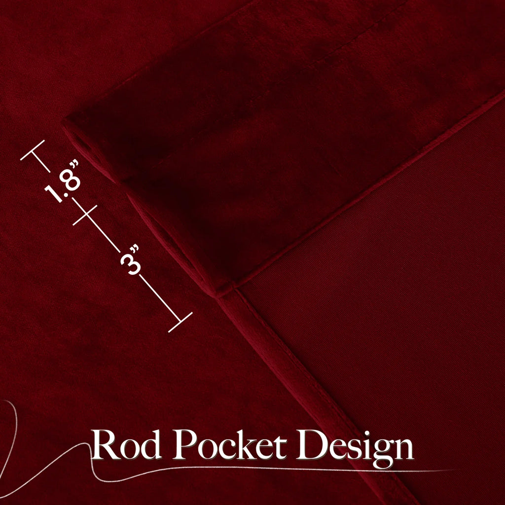 Velvet Curtains Thermal Insulated Sound Reducing Heavy Matt Heat & Chill Resistant Drapes for Home Decoration, 2 Panels