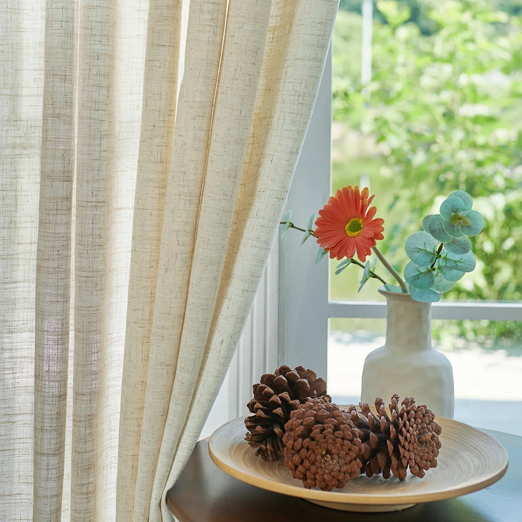 Draycott Linen Blend Semi-Sheer Curtain Pair (Set of 2)