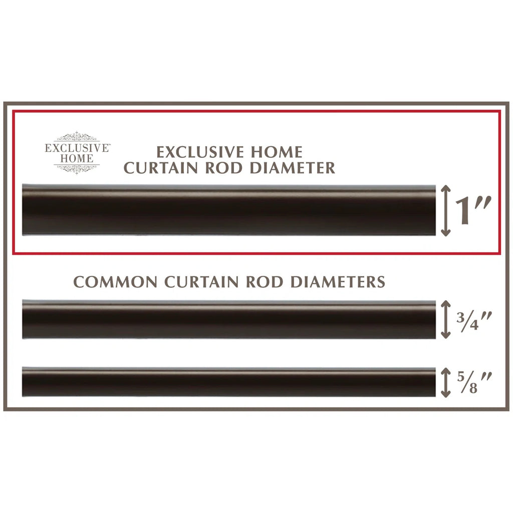 Jewett Exclusive Home Vine 1" Curtain Rod and Coordinating Finial Set, Adjustable
