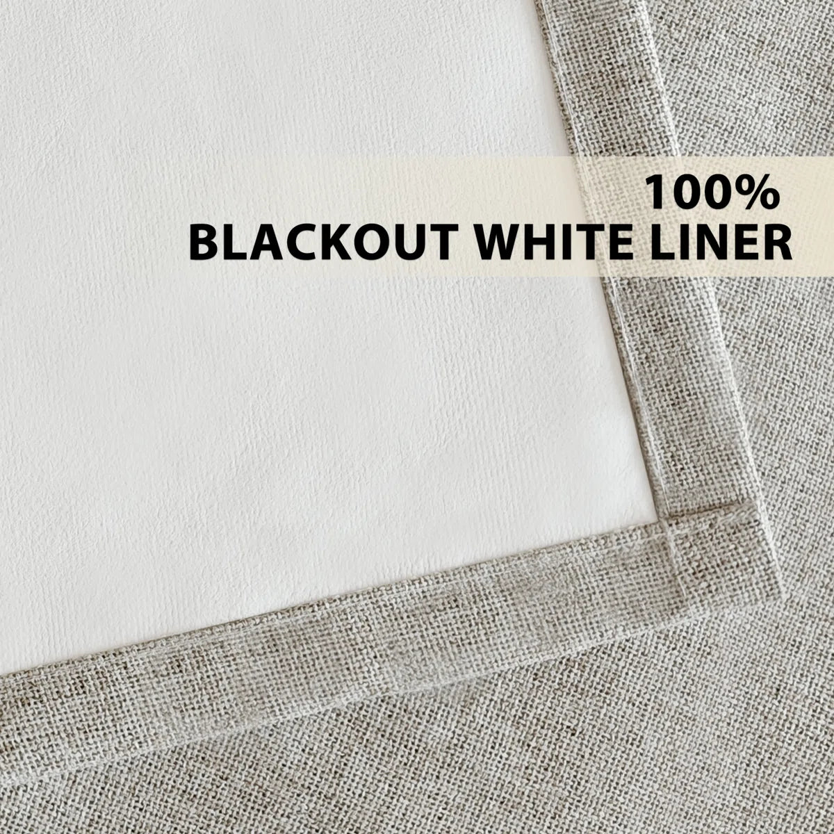 100% Blackout Linen Curtains,Room Darkening Grommet Drapes for Bedroom with White Liner (Set of 2)